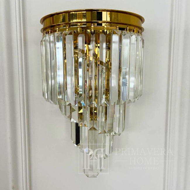 Sieninis šviestuvas iš krištolo, aukso, glamoro, sieninis šviestuvas DIAMOND 