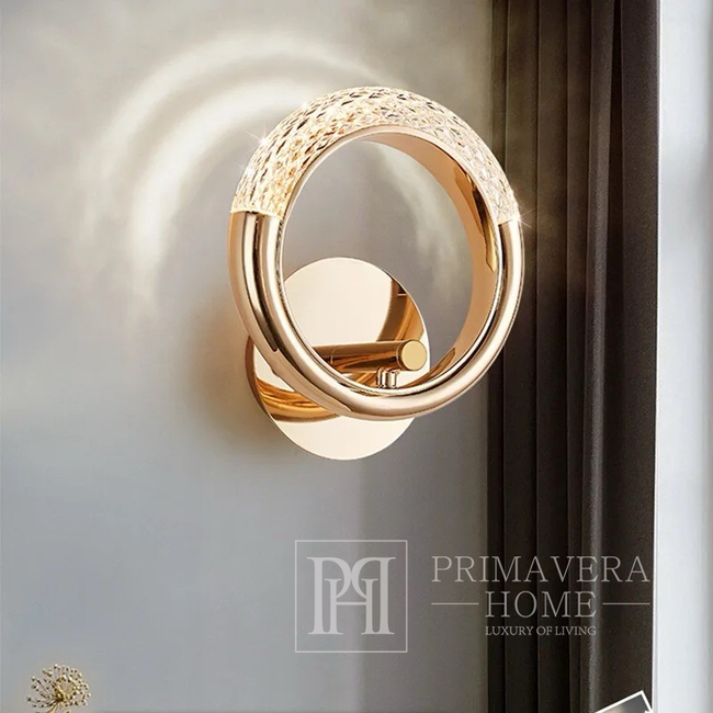Gold, round crystal, glamor, modern wall lamp, ROUND wall lamp 