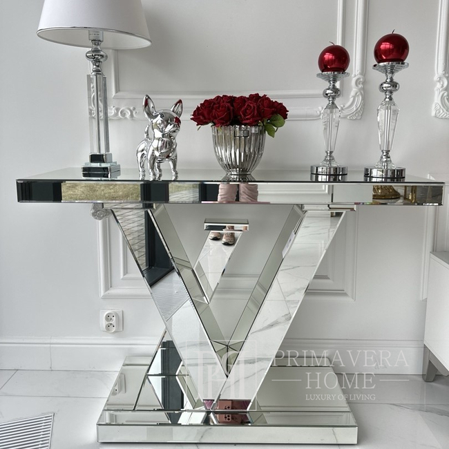 Modern silver glamor mirror console LV