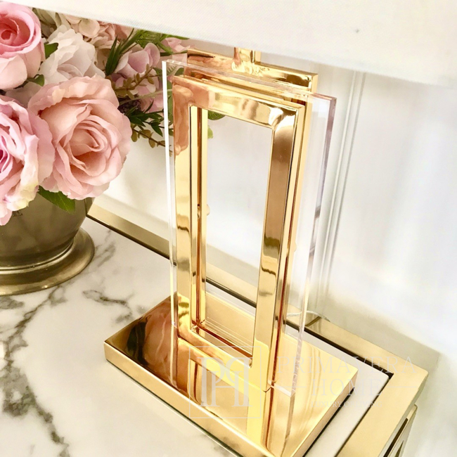 Lampa stołowa glamour złota