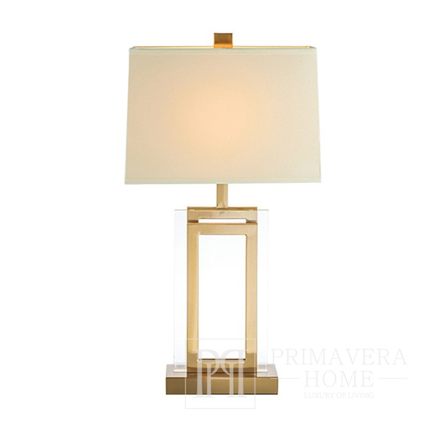 Luxuriöse Tischlampe, modern, Art Deco, New York, transparent, gold VALENTINO OUTLET