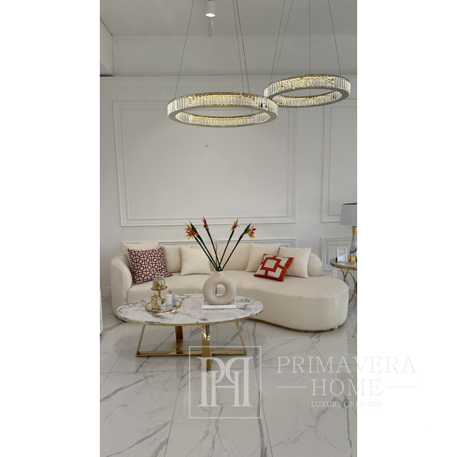 Glamorous gold, modern, oval coffee table 130cm NORMAN 