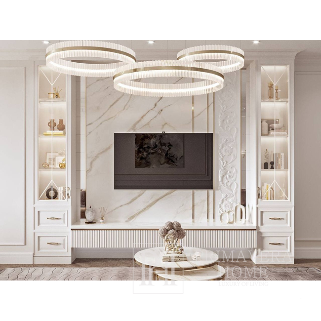 Żyrandol kryształowy BULGARI S 60cm glamour, złoty, designerski, ekskluzywny w stylu nowoczesnym, lampa wisząca okrągła 