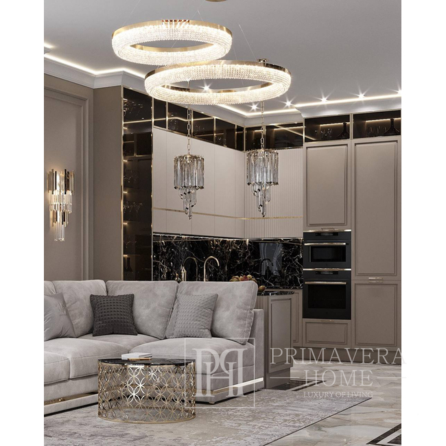 BELLINI M crystal chandelier 80 cm gold, designer, exclusive in a modern style, ring, hanging lamp 