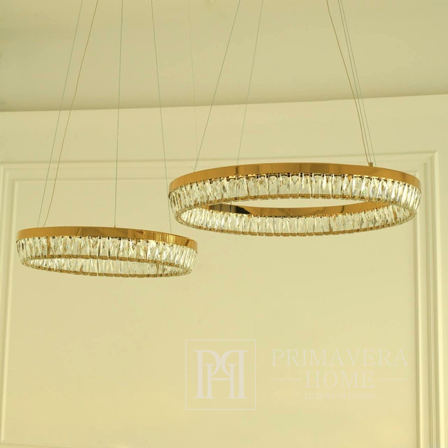 BELLINI M crystal chandelier 80 cm gold, designer, exclusive in a modern style, ring, hanging lamp