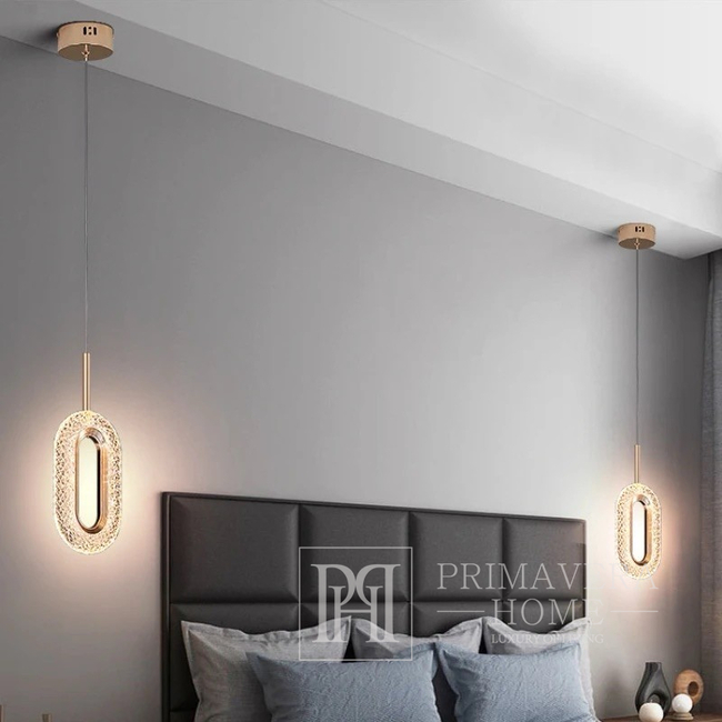 Modern chandelier, glamor pendant lamp, gold, designer, exclusive, single VALO SINGLE 