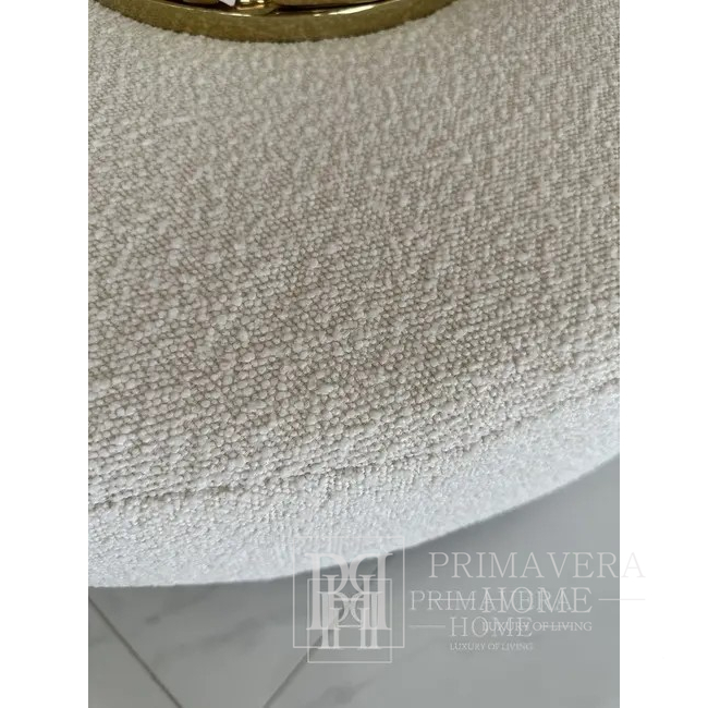Glamorous stool, boucle, modern, upholstered, for the CARDINALE island 