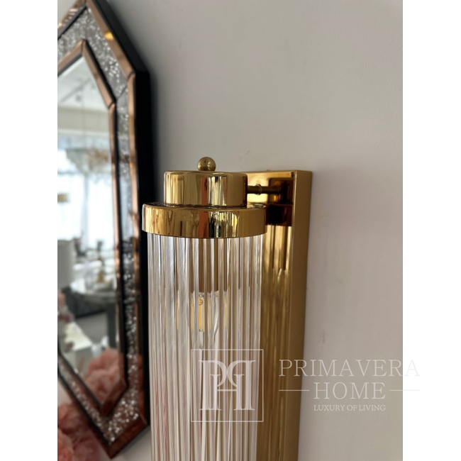 Krištolinis, auksinis, žavingas, pailgas sieninis šviestuvas, dizainerių sukurtas sieninis šviestuvas SOFIA 