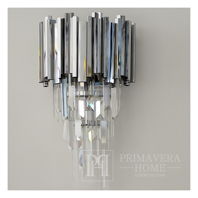 Silberne Wandleuchte Kristall Glamour modern für das Wohnzimmer EMPIRE SILVER 