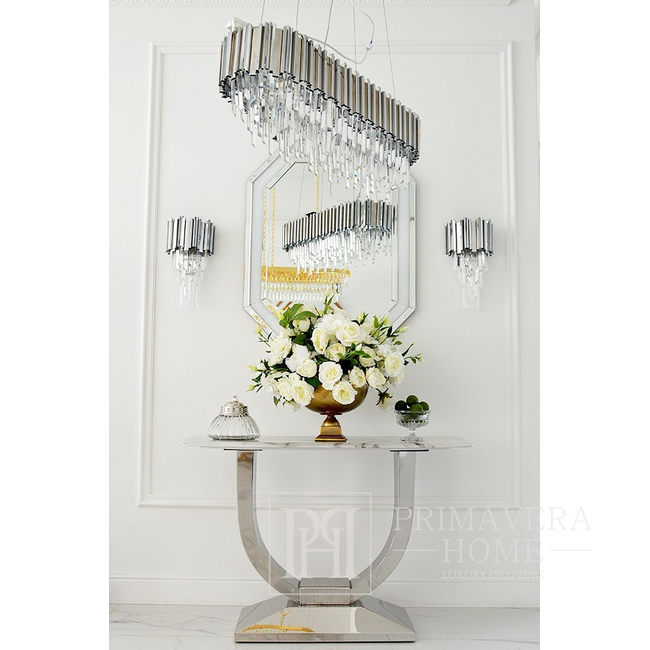 Silver sconce wall lamp crystal glamor modern for the living room EMPIRE SILVER 