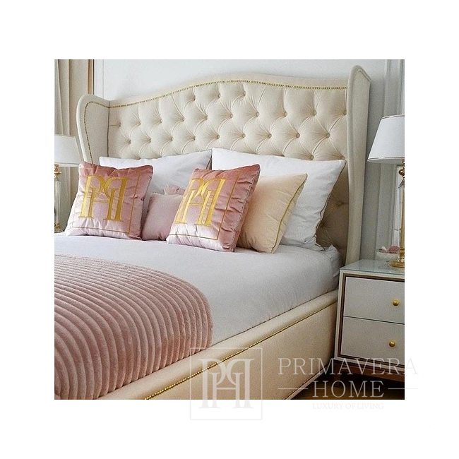 Łóżko glamour tapicerowane pikowane łóżko sypialniane VALENTINO