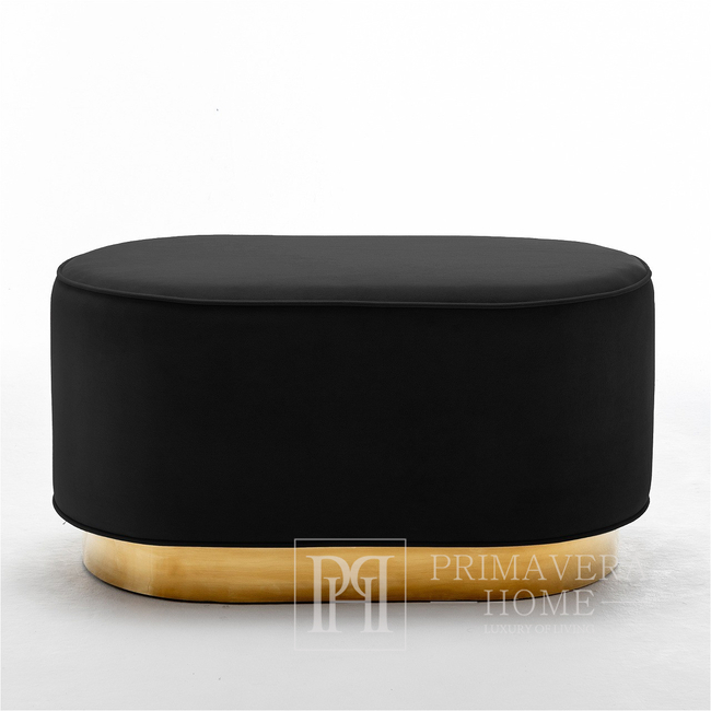 Oval pouffe, black and gold, LOLA 