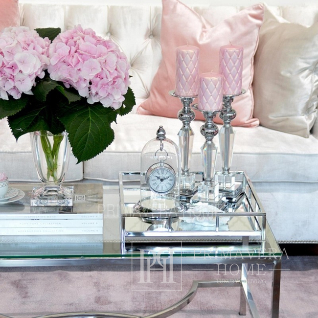 Crystal candlestick on a pedestal in glamorous style M FLAVIO 