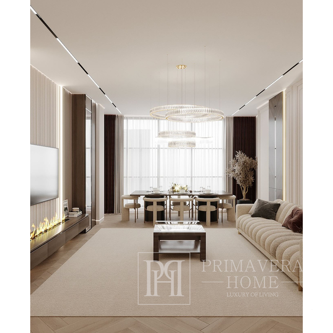 Crystal chandelier, ring, gold, modern glamor pendant lamp for the living room, adjustable ECLIPSE XL 