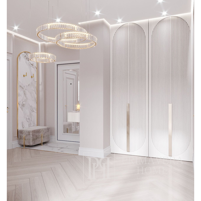 Kristall-Kronleuchter, Ring, Gold, moderne Glamour-Pendelleuchte für das Wohnzimmer, verstellbar ECLIPSE XL 