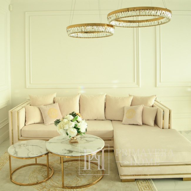 BELLINI S crystal chandelier 60 cm gold, designer, exclusive in a modern style, ring, hanging lamp 