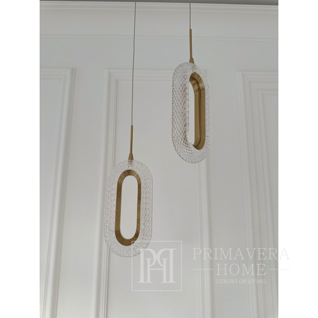 Modern chandelier, glamor pendant lamp, gold, designer, exclusive, single VALO SINGLE 