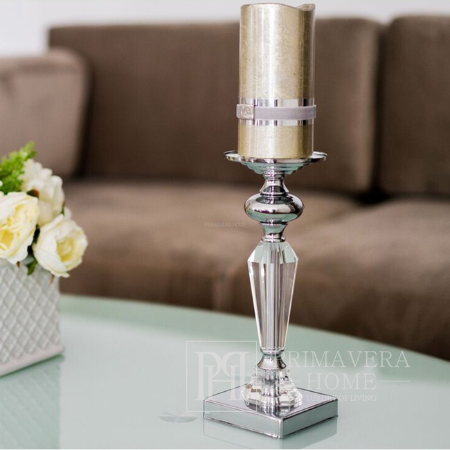 Crystal candlestick on a pedestal in glamorous style M FLAVIO 