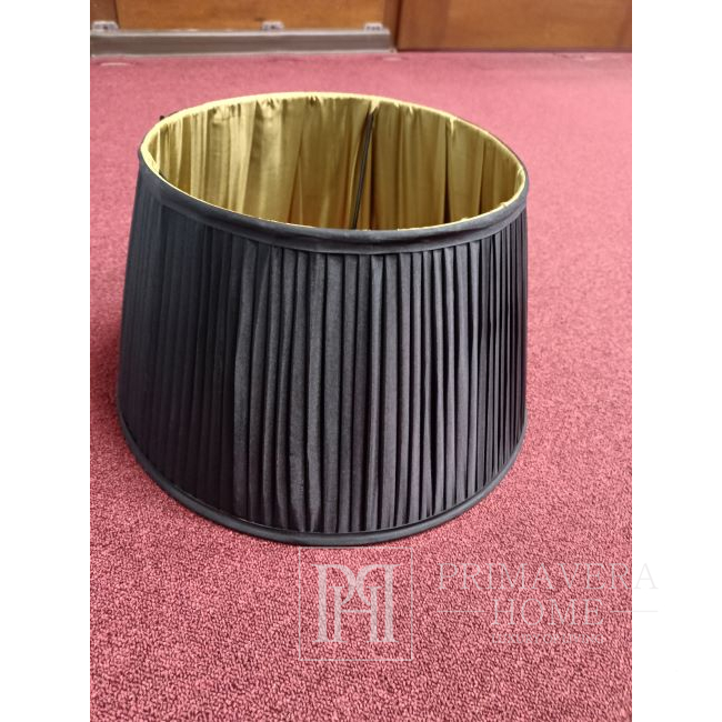 Elegantiškas juodos ir auksinės spalvos klostuotas šviestuvo gaubtas BOUILOTTE 35 cm OUTLET 
