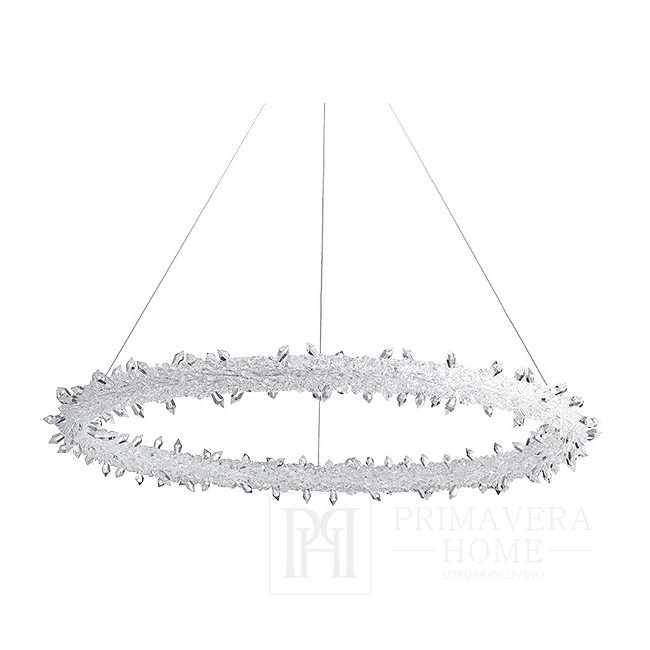 Glamorous LED crystal ceiling lamp round, ring, chandelier, modern silver BRINA [CLONE] 