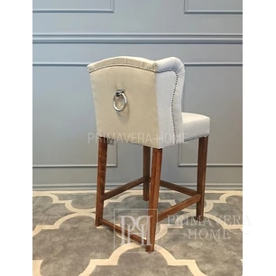 Krzesło barowe tapicerowane pikowane z uszami hoker KEITH OUTLET