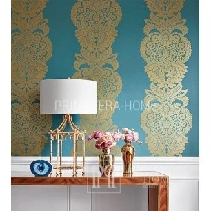 DAMASK RESOURCE Geometric wallpaper in New York style American style YELLOW WHITE Black Gray Gold GREEN