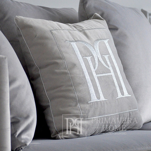 Cushion 50x50 with logo in Emerald grey fabric 