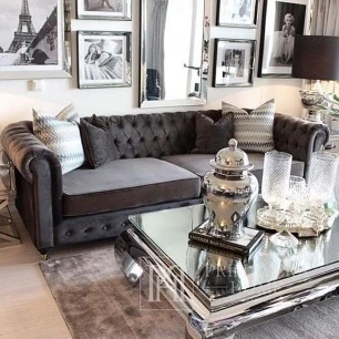 Ekskluzywna sofa w stylu angielskim, do salonu, do gabinetu, chesterfield, klasyczna, pikowana, rozkładana CHESTERIELD