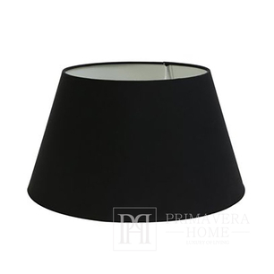 Large round lampshade, black fabric drum VIVIEN 45 cm 