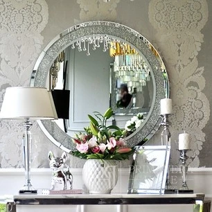Apvalus deimantinis veidrodis žavingo stiliaus PAOLA SILVER