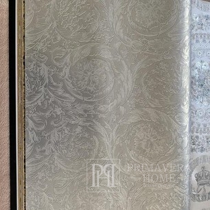 Tapeta geometryczna Versace IV Barocco Metallics ornamentna, jasny niebieski 