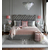 Minkšta dygsniuota lova moderni, Niujorko, glamour stiliaus, pilka SPECTRE 