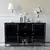 Lorenzo L Silver black modern glamour wooden lacquered chest of drawers with steel legs