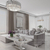 Glamouröser Couchtisch für das Wohnzimmer mit weißer Marmorplatte, silbernem ART DECO 