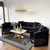 Glamūrinė sofa svetainei, modernus Niujorkas, apmuštas juodu auksu MADONNA 