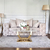 Glamouröser Couchtisch für das Wohnzimmer mit weißer Marmorplatte, goldenem ART DECO 