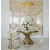 Stół glamour złoty z białym, czarnym blatem marmurowym okrągły stalowy do jadalni, nowoczesny, luksusowy ANTONIO 130 cm 