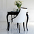 Minkšta kėdė CARLOTTA glamūrinis ąžuolas, balta, juoda 
