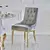 Gold upholstered chair on steel straight legs grey MADAME