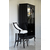 High-gloss glass display cabinet for the living room, black, curved legs ELENA GLAMOR 