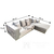 Modern corner sofa upholstered EMPORIO silver, gray 