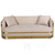 Exklusives Glamour-Sofa für das Wohnzimmer, Art Deco, modern, mit stahlgoldenen Lamellen, beige, Designergold MADONNA 