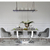Išskirtinis žavingas stalas valgomajam, modernus, dizainerių sukurtas, balto marmuro stalviršis, sidabrinis ART DECO 