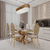 Išskirtinis glamūrinis pietų stalas, modernus, su baltu konglomeratu, auksinis LV COLLECTION 