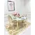 Designer dining table, glamor, with a glass top, steel, gold ELITE [CLONE]