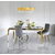 Glamour auksinis stalas su balto stiklo stalviršiu valgomajam, plieninis, dizainerio ELITE 