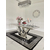 Silver white glamor table for the dining room, exclusive, modern, marble, silver LV COLLECTION 
