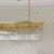 GLAMOUR Kronleuchter 100 cm Kristall rechteckig, moderne, längliche Hängelampe, Gold 