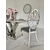 Prabangi glamūrinė kėdė, plieninė, moderni, pilka, sidabrinė AZURO 