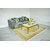 Modernes, gepolstertes, luxuriöses, glamouröses EMPORIO-Sofa in Grau und Gold 